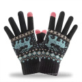 Женщины зима теплые рукавицы вязаные перчатки Акриловые жаккардовые перчатки Женщины рукавицы перчатки
